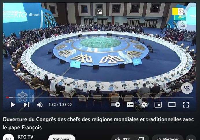 14 9 2022 ouverture du congres des chefs des religions mondiales et traditionales avec le pape francois